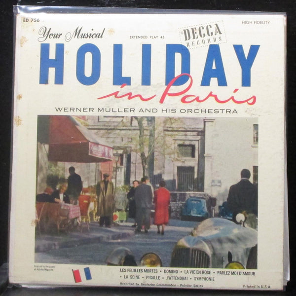 Werner Mller - Your Musical Holiday In Paris EP 7" VG+ Vinyl 45 Decca ED 756 - Shuga Records