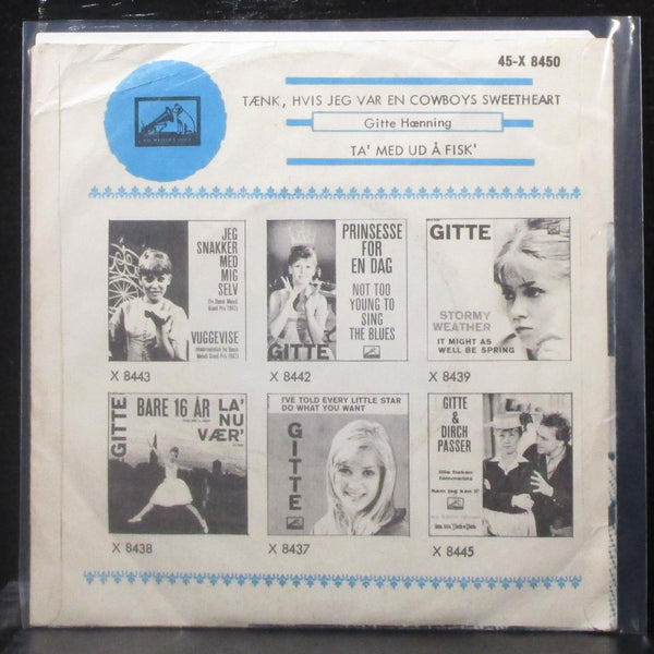 Gitte Hnning - Tnk, Hvis Jeg Var En Cowboys Sweetheart 7" VG+ Vinyl 45 Denmark - Shuga Records