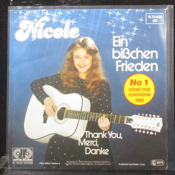 Nicole - Ein Bisschen Frieden 7" Mint- 1st Vinyl 45 Jupiter 6.13400 Germany1982 - Shuga Records