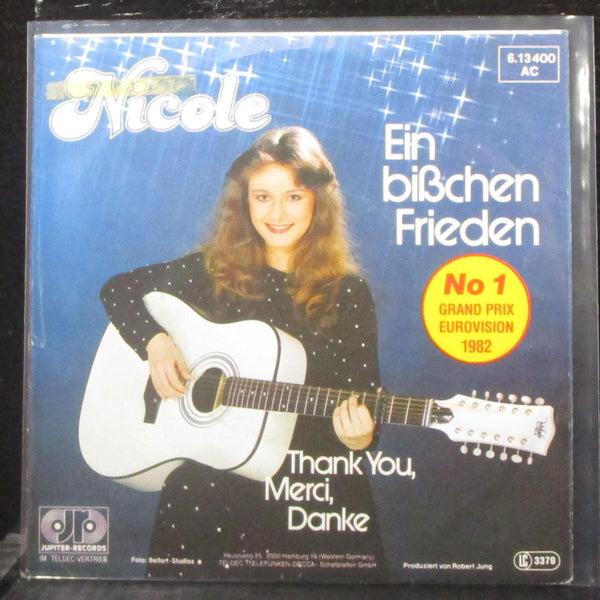 Nicole - Ein Bisschen Frieden 7" Mint- 1st Vinyl 45 Jupiter 6.13400 Germany1982 - Shuga Records
