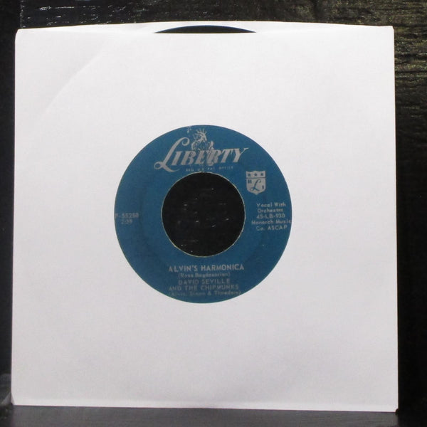 David Seville & Chipmunks - The Chipmunk Song 7" VG+ Vinyl 45 Liberty F-55250 - Shuga Records