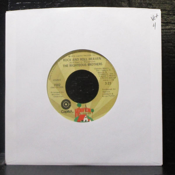 The Righteous Brothers - Rock And Roll Heaven 7" VG+ Vinyl 45 Capitol 7002 USA - Shuga Records