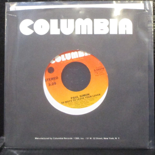Paul Simon - 50 Ways To Leave Your Lover 7" VG+ Vinyl 45 Columbia 3-10270 USA - Shuga Records