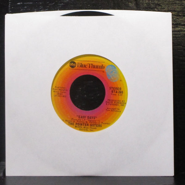 Pointer Sisters - How Long / Easy Days 7" VG+ Vinyl 45 ABC Blue Thumb BTA-265 - Shuga Records