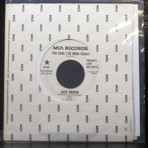 Jack Greene - The Fool I've Been Today 7" VG+ Promo Vinyl 45 MCA-40035 USA 1973 - Shuga Records