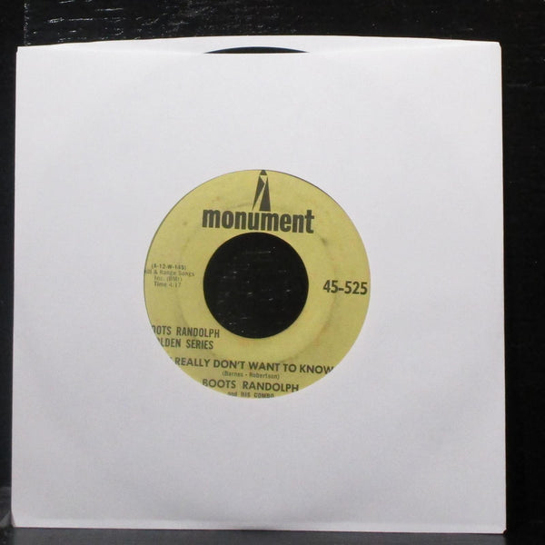 Boots Randolph - Yakety Sax / I Really Don't Want To Know 7" VG+ Vinyl 45-525 - Shuga Records