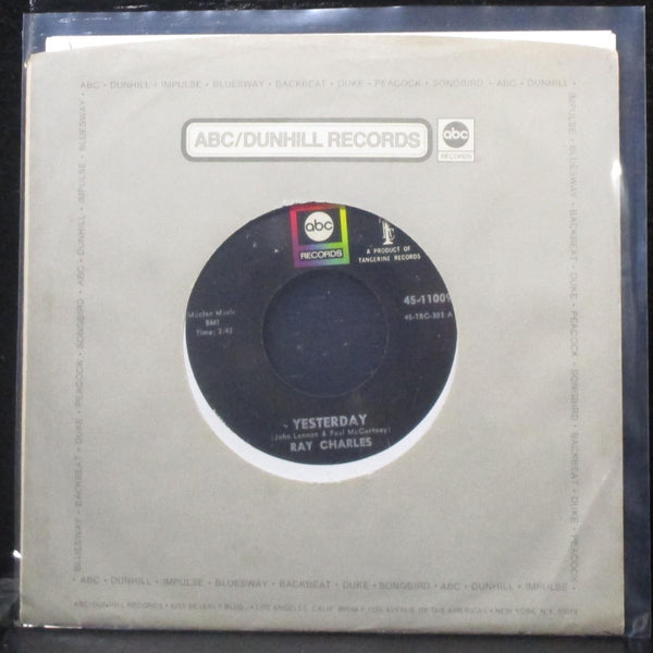 Ray Charles - Yesterday / Never Had Enough Of Nothing Yet 7" VG+ Vinyl 45 ABC - Shuga Records
