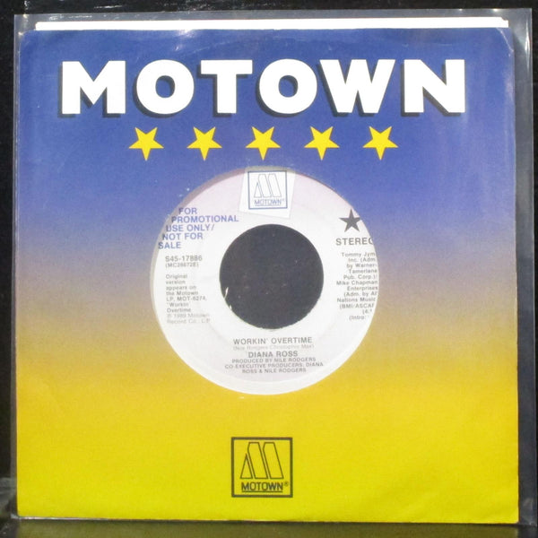Diana Ross - Workin' Overtime 7" Mint- Promo Vinyl 45 Motown S45-17886 USA 1989 - Shuga Records