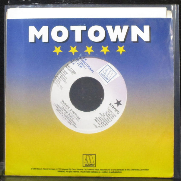 Diana Ross - Workin' Overtime 7" Mint- Promo Vinyl 45 Motown S45-17886 USA 1989 - Shuga Records