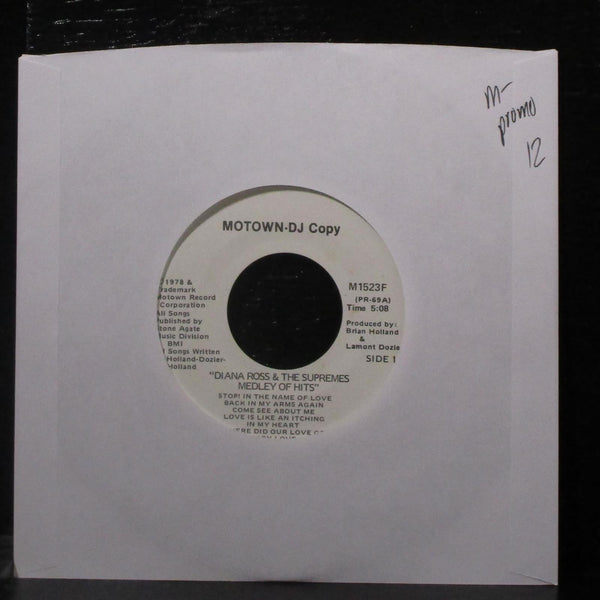 Diana Ross & The Supremes - Medley Of Hits 7" Mint- Promo Vinyl 45 Motown M1523F - Shuga Records