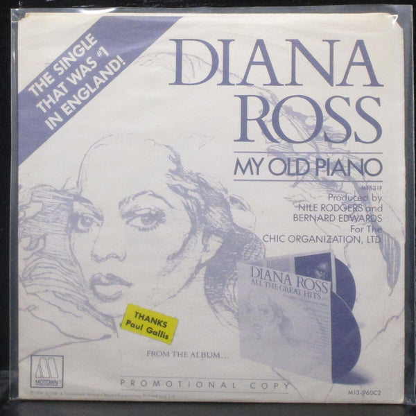 Diana Ross - My Old Piano 7" Mint- Promo Vinyl 45 Motown M 1531F USA 1980 - Shuga Records