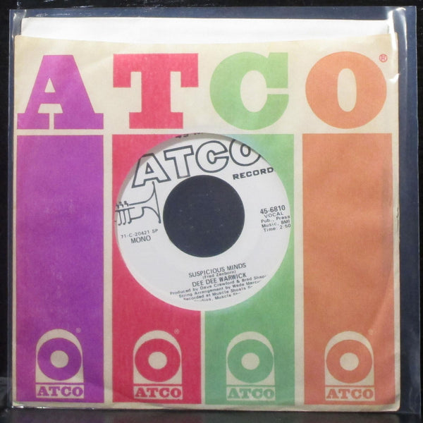Dee Dee Warwick - Suspicious Minds 7" Mint- Promo Vinyl 45 ATCO 45-6810 USA 1971 - Shuga Records