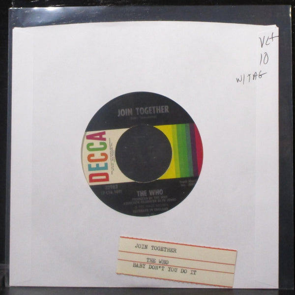 The Who - Join Together / Baby Don't You Do It 7" VG+ Vinyl 45 Decca 32983 USA - Shuga Records