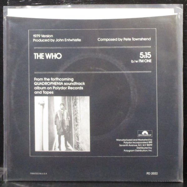 The Who - 5:15 7" Mint- Promo Vinyl 45 Polydor PD 2022 USA 1979 - Shuga Records