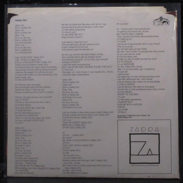 Frank & Moon Zappa - Valley Gril / You Are What You Is 7" VG+ Vinyl 45 WS9 02972 - Shuga Records