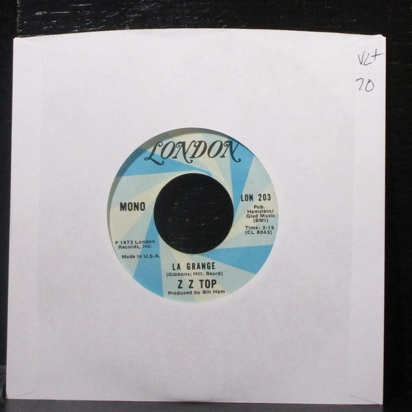 ZZ Top - La Grange / Just Got Paid 7" VG+ Vinyl 45 London LON 203 USA 1973 - Shuga Records
