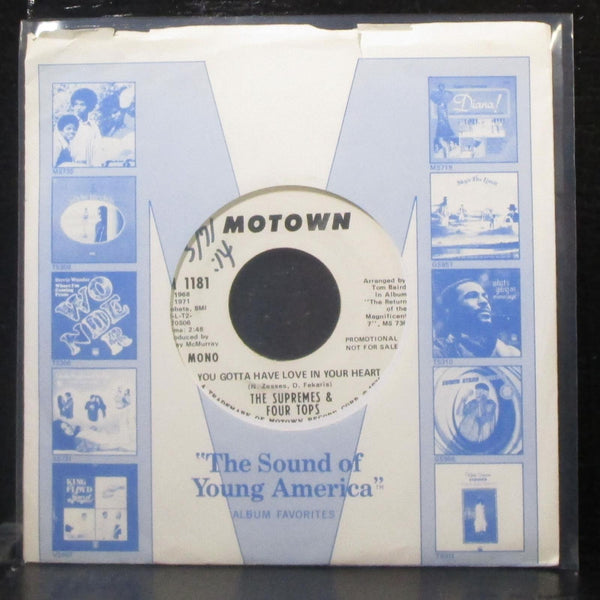 Supremes & Four Tops - You Gotta Have Love In Your Heart 7" VG+ Promo Vinyl 45 - Shuga Records