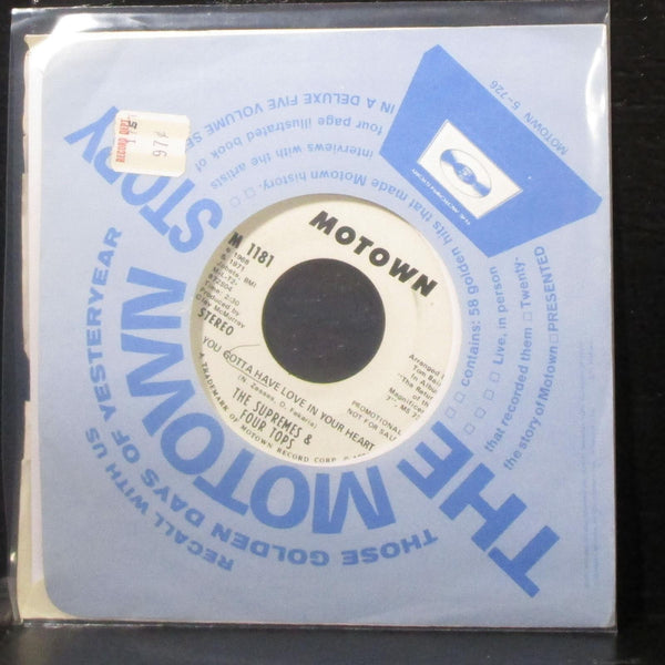 Supremes & Four Tops - You Gotta Have Love In Your Heart 7" VG+ Promo Vinyl 45 - Shuga Records