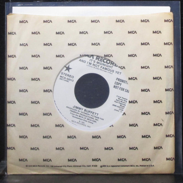 Jimmy Buffett - It's Midnight And I'm Not Famous Yet 7" Mint- Promo Vinyl 45 MCA - Shuga Records