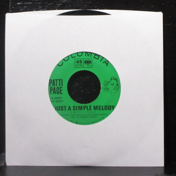 Patti Page - Just A Simple Melody / Pretty Boy Lonely 7" VG+ Vinyl 45 Columbia - Shuga Records