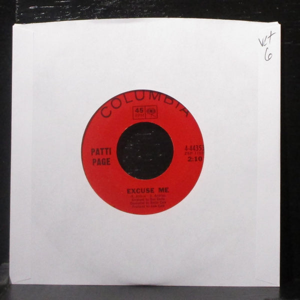 Patti Page - Gentle On My Mind / Excuse Me 7" VG+ Vinyl 45 Columbia 4-44353 USA - Shuga Records