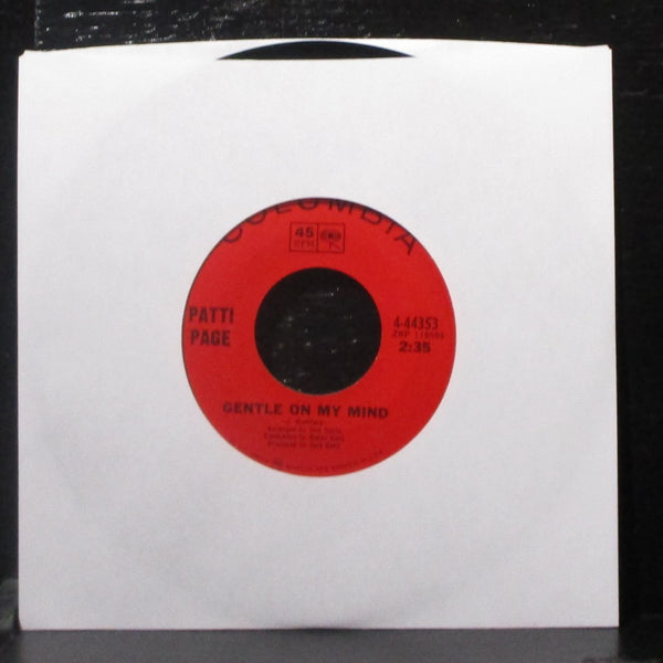 Patti Page - Gentle On My Mind / Excuse Me 7" VG+ Vinyl 45 Columbia 4-44353 USA - Shuga Records