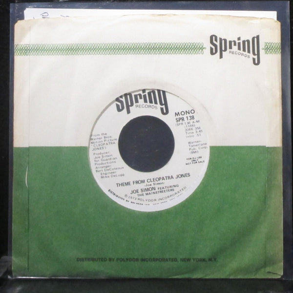 Joe Simon - Theme From Cleopatra Jones 7" Mint- Promo Vinyl 45 Spring SPR 138 - Shuga Records