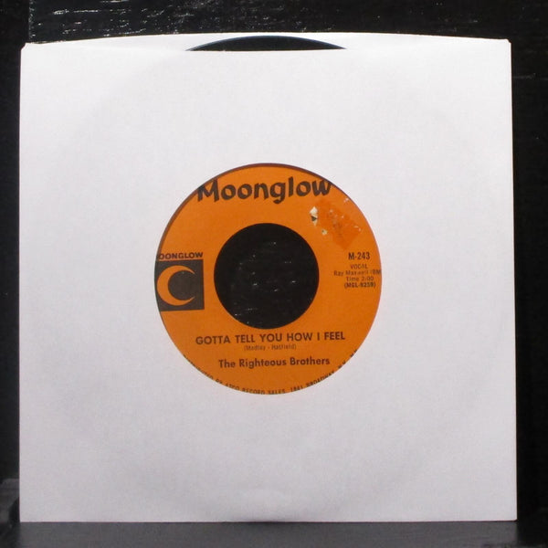 The Righteous Brothers - For Your Love 7" VG+ Vinyl 45 Moonglow M-243 USA 1965 - Shuga Records