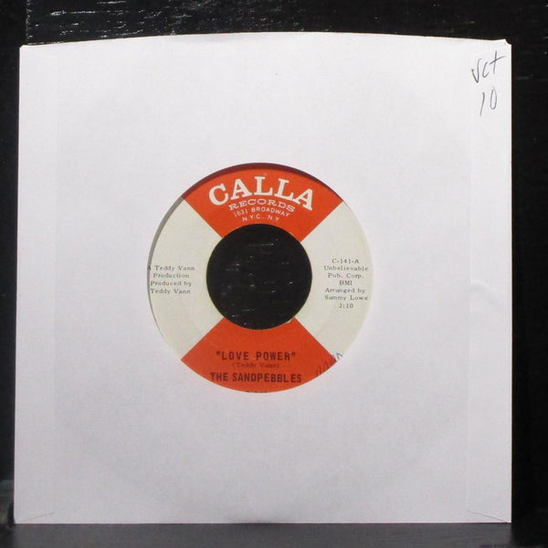 The Sandpebbles - Love Power / Because Of Love 7" VG+ Vinyl 45 Calla C-141 USA - Shuga Records
