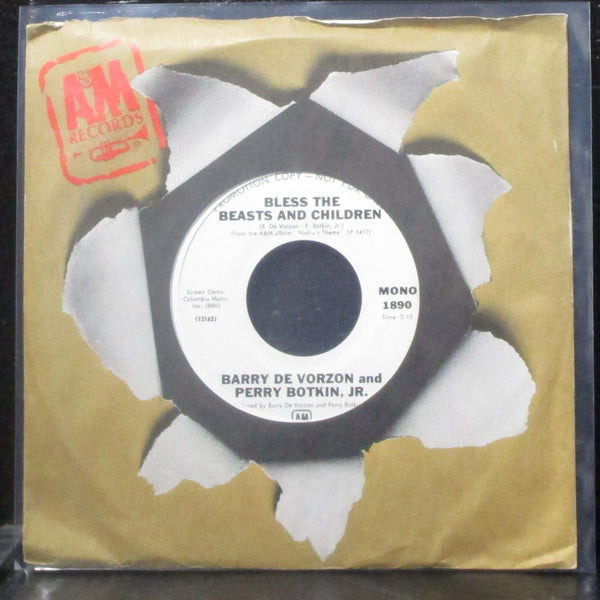 Barry De Vorzon & Perry Botkin, Jr. - Bless The Beasts & Children 7" Mint- Promo - Shuga Records