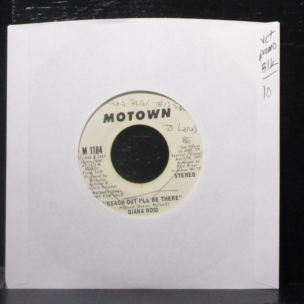 Diana Ross - Reach Out I'll Be There 7" VG+ Promo Black Vinyl 45 Motown M 1184 - Shuga Records