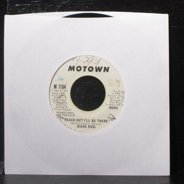 Diana Ross - Reach Out I'll Be There 7" VG+ Promo Black Vinyl 45 Motown M 1184 - Shuga Records