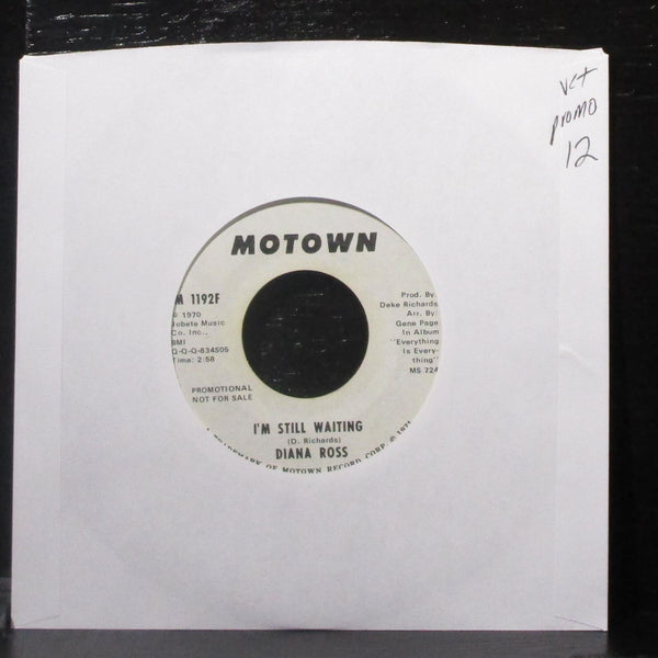 Diana Ross - I'm Still Waiting 7" VG+ Promo Vinyl 45 Motown M 1192F USA 1971 - Shuga Records