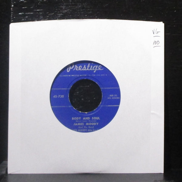 James Moody - Body And Soul / Blue And Moody 7" VG Vinyl 45 Prestige 45-730 USA - Shuga Records