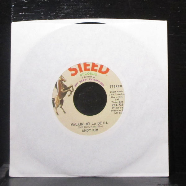 Andy Kim - I Wish I Were / Walkin' My La De Da 7" VG+ Vinyl 45 Steed STA-731 USA - Shuga Records