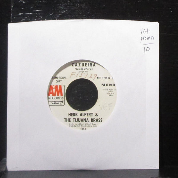 Herb Alpert & The Tijuana Brass - Zazueira 7" VG+ Promo Vinyl 45 A&M 1043 USA - Shuga Records
