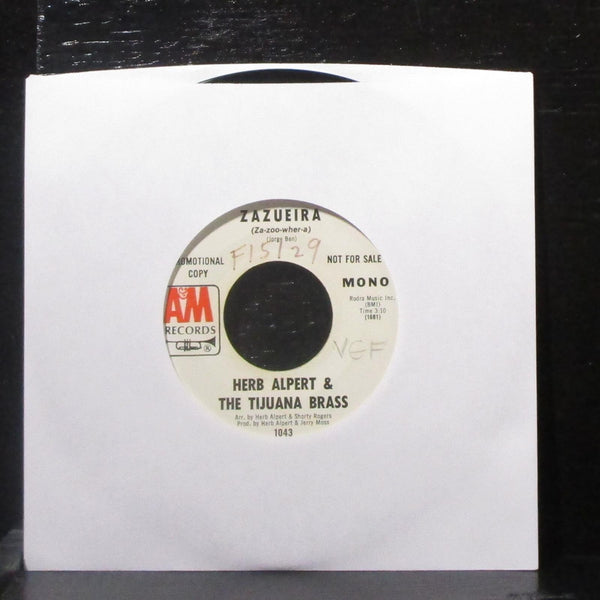 Herb Alpert & The Tijuana Brass - Zazueira 7" VG+ Promo Vinyl 45 A&M 1043 USA - Shuga Records