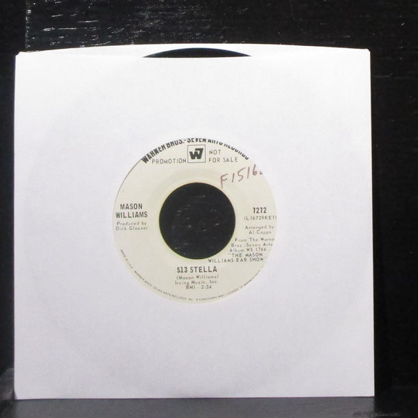 Mason Williams - Greensleeves / $13 Stella 7" VG+ Promo Vinyl 45 WB 7272 USA - Shuga Records