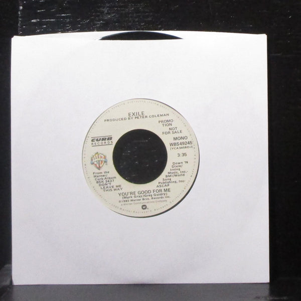 Exile - You're Good For Me 7" Mint- Promo Vinyl 45 Curb WBS 49245 USA 1980 - Shuga Records