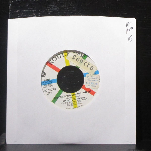 Joey Dee & Starliters - Everytime (I Think About You) 7" Mint- Promo Vinyl 45 - Shuga Records