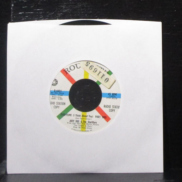 Joey Dee & Starliters - Everytime (I Think About You) 7" Mint- Promo Vinyl 45 - Shuga Records