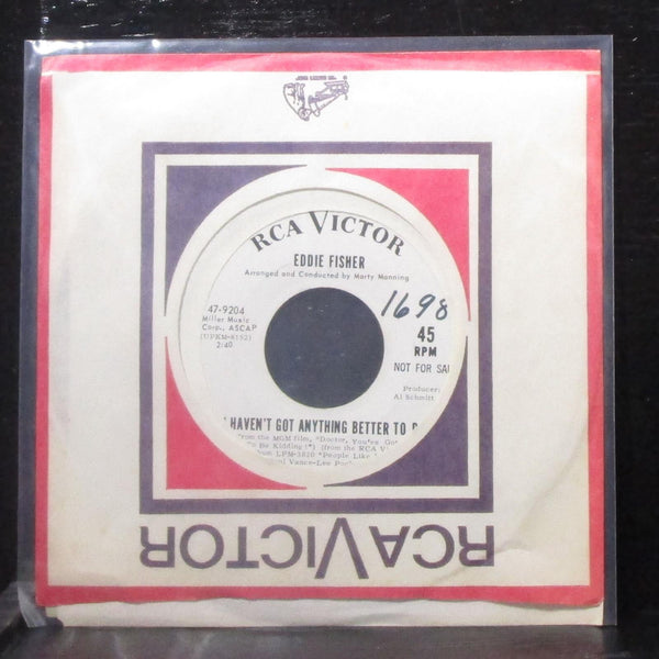 Eddie Fisher - Now I Know 7" Mint- Promo Vinyl 45 RCA 47-9204 USA 1967 - Shuga Records