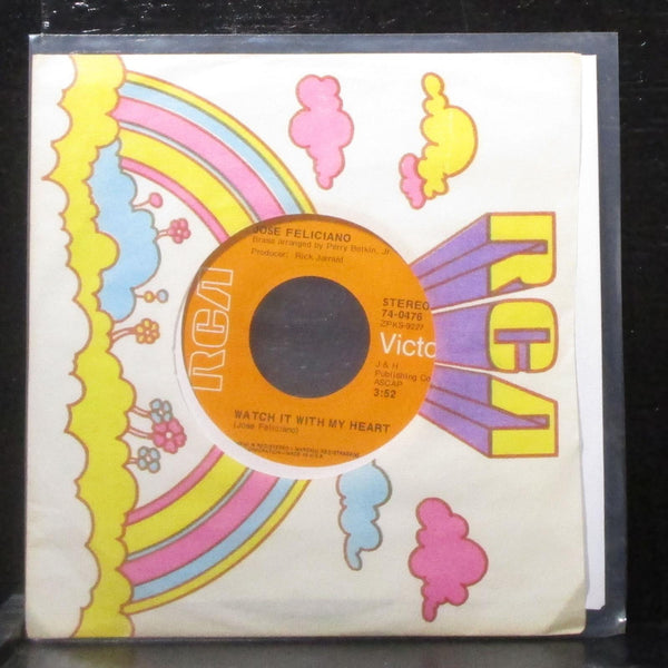 Jose Feliciano - I Only Want To Say / Watch It With My Heart 7" Mint- Vinyl 45 - Shuga Records