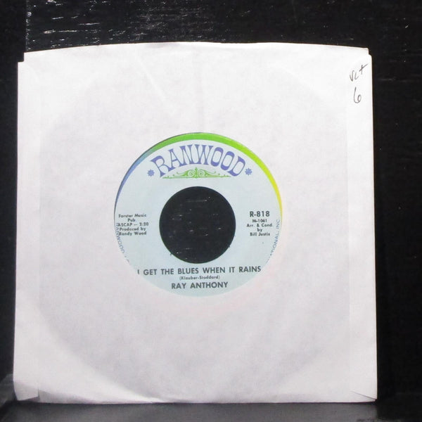 Ray Anthony - I Got The Blues When It Rains 7" VG+ Vinyl 45 Ranwood R-818 USA - Shuga Records