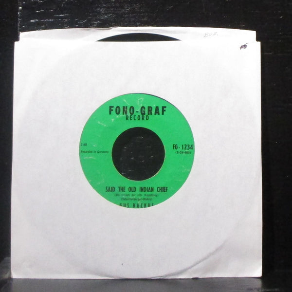 Gus Backus - Wooden Heart / Said The Old Indian Chief 7" VG Vinyl 45 Fono-Graf - Shuga Records