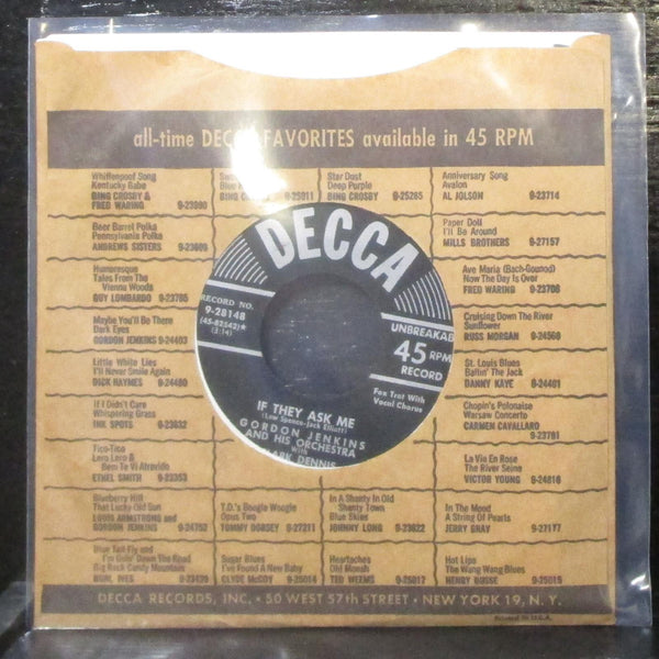 Gordon Jenkins - It Only Takes A Moment / If They Ask Me 7" Mint- Vinyl 45 Decca - Shuga Records