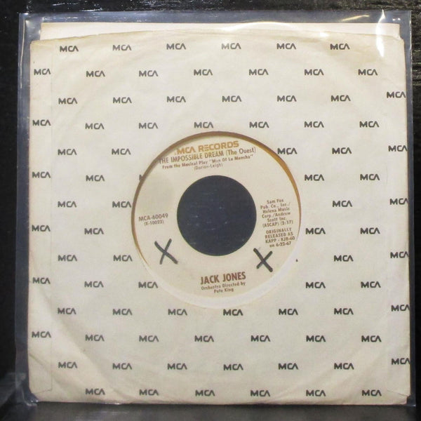 Jack Jones - The Impossible Dream / Strangers In The Night 7" VG+ Vinyl 45 MCA - Shuga Records