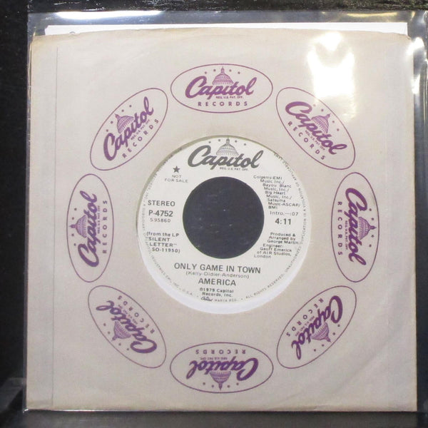 America - Only Game In Town 7" Mint- Promo Vinyl 45 Capitol P-4752 USA 1979 - Shuga Records