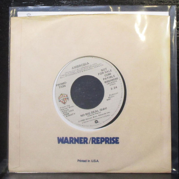 Ambrosia - No Big Deal 7" Mint- Promo Vinyl 45 WBS49590 USA 1980 - Shuga Records