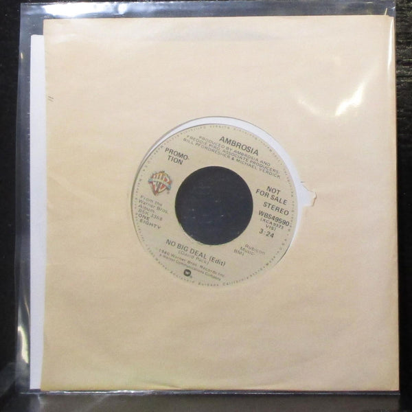 Ambrosia - No Big Deal 7" Mint- Promo Vinyl 45 WBS49590 USA 1980 - Shuga Records